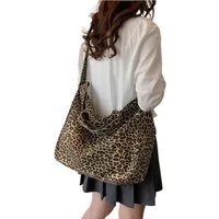 Zaewry Schultertasche Hobo-Tasche mit Leopardenmuster, große Kapazität
