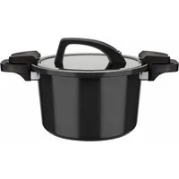 GSW Dampfgartopf Gourmet Nero, Ø 24 cm, Fassungsvermögen 6 Liter, Aluminium (1-tlg), Dampfkochtopf, Induktion
