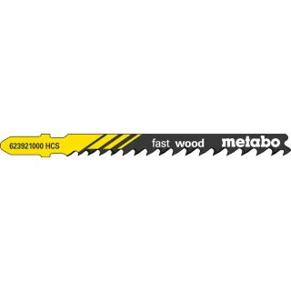 Metabo Stichsägeblätter fast wood 74 / 4,0-5,2 mm progressiv, HCS mit Eintauchspitze - 5 Stück - 623921000