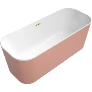 Villeroy & Boch Finion freistehende Badewanne 177FIN7A3BCV401 170x70cm, Schürze Colour on Demand, weiß, gold