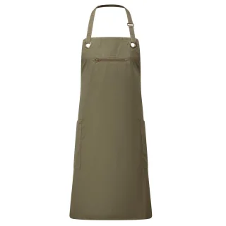 Premier Unisex Erwachsene Gerste Nachhaltige Kontrastnähte Vollschürze (Olive/Kastanie)