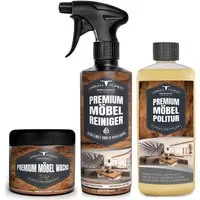 URBAN FOREST Sparset Möbelreiniger 500ml+Möbelpolitur 500ml+Möbelwachs 250ml Holzreiniger (3-St. Möbelreiniger+Möbelwachs+Möbelpolitur Möbel, Leder, Holz)
