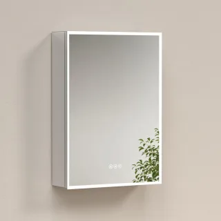 Emke Spiegelschrank, Weiß, Metall, Rechteckig, 50x70x14.5 cm, Badezimmer, Badezimmerspiegel, Spiegelschränke