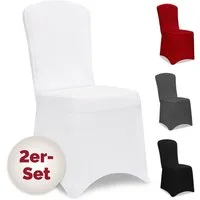 Detex Stuhlhusse, 2er Set Stretch Hussen Stühle OEKO-TEX Weiß Hochzeit Stuhlüberzug