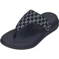 Fitflop F-MODE GO ADJ. CHECKERBOARD-DENIM TOE-POST SANDALS Zehentrenner Dark Denim