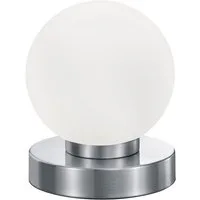 Reality Leuchten LED Nachttischlampe touch Kugel-Lampe, Höhe 15cm, dimmbar, LED wechselbar, Warmweiß, kleine Tischlampe mit Glas-Kugel, Tischleuchte inkl. E14 LED