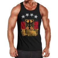 MoonWorks Tanktop Cooles Herren Tank-Top Fußball WM Deutschland Flagge Vintage Moonworks® mit Print