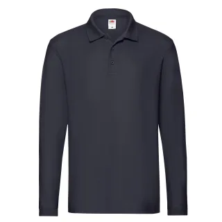 Fruit of the Loom - "Premium" Poloshirt für Herren Langärmlig (Marineblau)