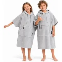 SIEGENTHAL Badetücher SIEGENTHAL® Strandponcho für Damen, Herren & Kinder aus Baumwolle, Integrierte Reißverschlusstasche für Wertsachen
