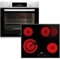 BEKO Backofen-Set BBSM12320X, mit Teleskopauszug nachrüstbar, Gleichmäßige Heißluft für perfekte Ergebnisse dank Aeroperfect