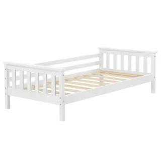[en.casa] Kinderbett, Weiß, Holz, Kiefer, 80x160 cm, Kinder- & Jugendzimmer, Kindermöbel, Kinderbetten, Kindereinzelbetten