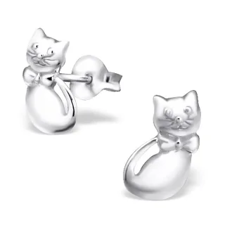 Katzen Ohrringe aus 925 Silber