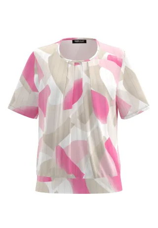 FRANK WALDER - Blusenshirt NOS mit Strukturstreifen pink blush/ecru - Gr. - 42