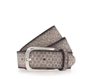 B.BELT - Mara - 35 mm Gürtel creme-silbermetallic - Gr. - 90