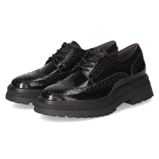 Tamaris Schnürschuhe  Schwarz - Gr. 37 -  Textil und Synthetik