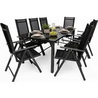VCM Garten-Essgruppe 8 tlg. Gartenmöbel-Set Miami 7 Stühle Tisch 189x90, (Set, 9-tlg., 1x Tisch 8x Stuhl)