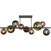GLOBO LIGHTING LED Deckenleuchte, Leuchtmittel inklusive, Warmweiß, Deckenleuchte Deckenlampe Glas Kugeln Wohnzimmerleuchte grau 9xLED