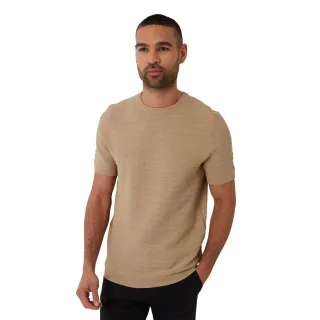 Threadbare - T-Shirt für Herren, Rippenstrick, Regulär (Beige)