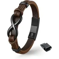 UNIQAL.de Lederarmband Unendlichkeit Leder Armband "INFINITY" Herren (Edelstahl, Echtleder, Casual Style, Handgefertigt), Designed in Germany