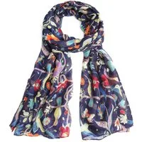 Miss Lulu Modeschal Weicher Viskose-Schal mit Vogel-Blumen-Schmetterling-Baum-Druck