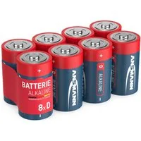 ANSMANN AG Alkaline Batterien Mono D LR20 1,5V, 8 Stück Batterie