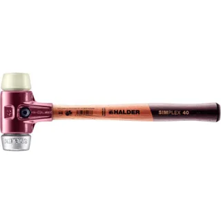 HALDER SIMPLEX - Schonhammer mit TE-Gehäuse und Holzstiel, Nylon / Weichmetall - 3089.040