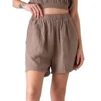 WENOR Shorts Shorts Musselin Sommer-Hose, 100 % Baumwolle, elastischer Bund luftiger Schnitt, mit Komfortbund & Seitentaschen