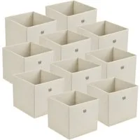 en.casa Faltbox (10 St), Virrat 10er Set Aufbewahrungsbox 30x30x28cm Beige