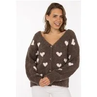 Zwillingsherz Cardigan "Herzen" mit Wollanteil, Herzen und Knöpfen