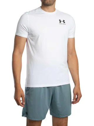 Under Armour Heatgear Tailliertes Logo-T-Shirt, Weiß