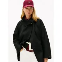 Tommy Hilfiger Kurzmantel DF WOOL GB FUNNEL NK COAT mit Wolle