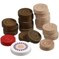 Philos Spiel, Carromsteine - Classic - Buche und Cassia-Siamea-Holz