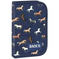 DERFORM Federtasche Pferde ungefüllt leer Federmäppchen Federmappe Pony blau, (0-tlg)