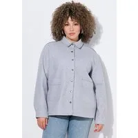 Ulla Popken Sommerjacke Shaket Oversized Hemdkragen Langarm