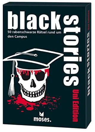 Moses 108986: Black Stories - 50 rabenschwarze Rätsel (Uni Edition Das Krimi Kartenspiel)
