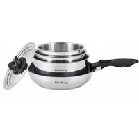 KlönBerg Topf-Set Eleganz & Qualität – Edelstahl-Kochset für jede Küche, Edelstahl 18/10, Edelstahl (Spare Platz, koche vielseitig und genieße höchste Qualität – das Ingenio Emotion Set ist dein perfekter Küchenbegleiter!, 6-tlg., Tolles Set aus Kass