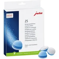JURA 3 Phasen Reinigungstabletten (Packung mit 25 Tabletten - 25045 24225 3-Phasen-Reinigungstabletten)