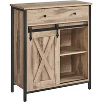 VASAGLE Sideboard Kommode, 70 x 30 x 80 cm, mit Schublade, mit Schiebetür