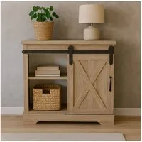 HTI-Living Kommode Kommode mit Schiebetür Thekla Landhaus Sonoma (Stück, 1 St., 1 Schrank ohne Dekoration), Sideboard Buffetschrank