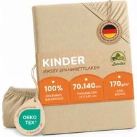 leevitex® Spannbettlaken in verschiedenen Größen und Farben, Jersey aus 100% Baumwolle, Jersey, Gummizug: rundum, (1 Stück), für Kinder- & Standardmatratzen, OEKO-TEX® STANDARD 100 zertifiziert