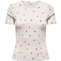 JDY Kurzarmshirt JDYLUCKY S/S O NECK TOP JRS DIA Baumwollmischung, slim fit