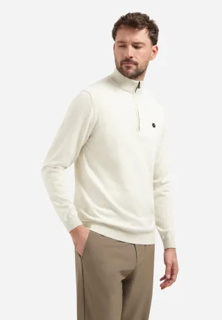 No Excess - Pullover SU Collar Half Zip 2 Coloured Melange kit melange - Gr. - L