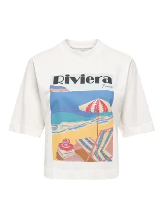 ONLY - ONLVEGA NEW S/S VIBE TOP BOX JRS Cloud Dancer - Gr. - S
