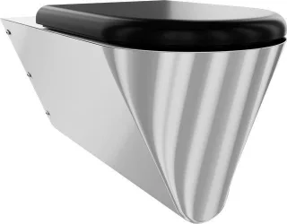KWC Aquarotter T-WC, CAMPUS, Edelstahl, wandhängend, 360x407x700 mm, Sitz schw, barrierefrei, 360000 3600000652