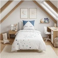 MTOnlinehandel Bettwäsche Sterne Kinderbettwäsche 135x200 + 80x80 cm, 100 % Baumwolle, Renforcé, 2 teilig, Sterne, süße Träume Bettwäsche für Kinder und Erwachsene