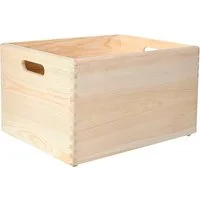 Creative Deco Holzkiste Obstkiste Korb 40x30x24cm (1cm) mit Griffen ohne Deckel, Hölzernen Kasten Holzbox Kiste