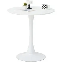 GrandCA HOME Esstisch Moderner Esstisch im Minimalistischen Stil, Runder Küchentisch (1-St), aus MDF, 70/80/110cm×75cm, Weiß/Schwarz