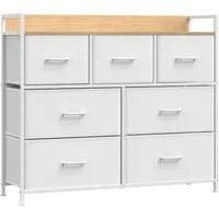 SONGMICS Kommode Schrank, 7 Stoffschubladen, mit Griffen, Metallgestell, Industrie-Design