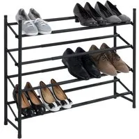 WENKO Schuhregal Modell Hero, ausziehbar, 62 bis 115 cm, für 24 Paar Schuhe, Anti-Rutsch Oberfläche