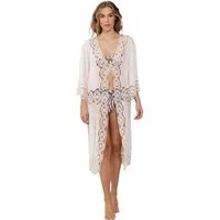 Pastunette Strandkleid Damen Strand Poncho mit Spitze (1-tlg) Baumwolle